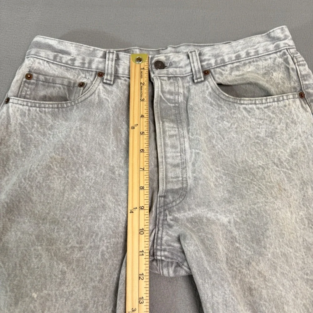 Levis 501 Jeans Men 32x30 Gray Acid Wash Cotton Made in USA Vintage Button Fly